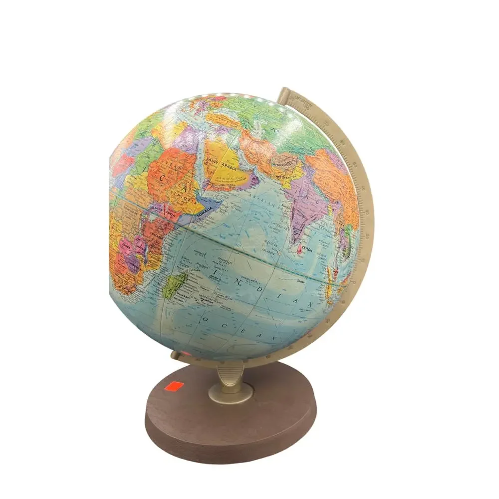 🌍 Desktop World Globe Vintage Style Educational Decor Blue Map w/ Stand Base - Picture 2 of 2